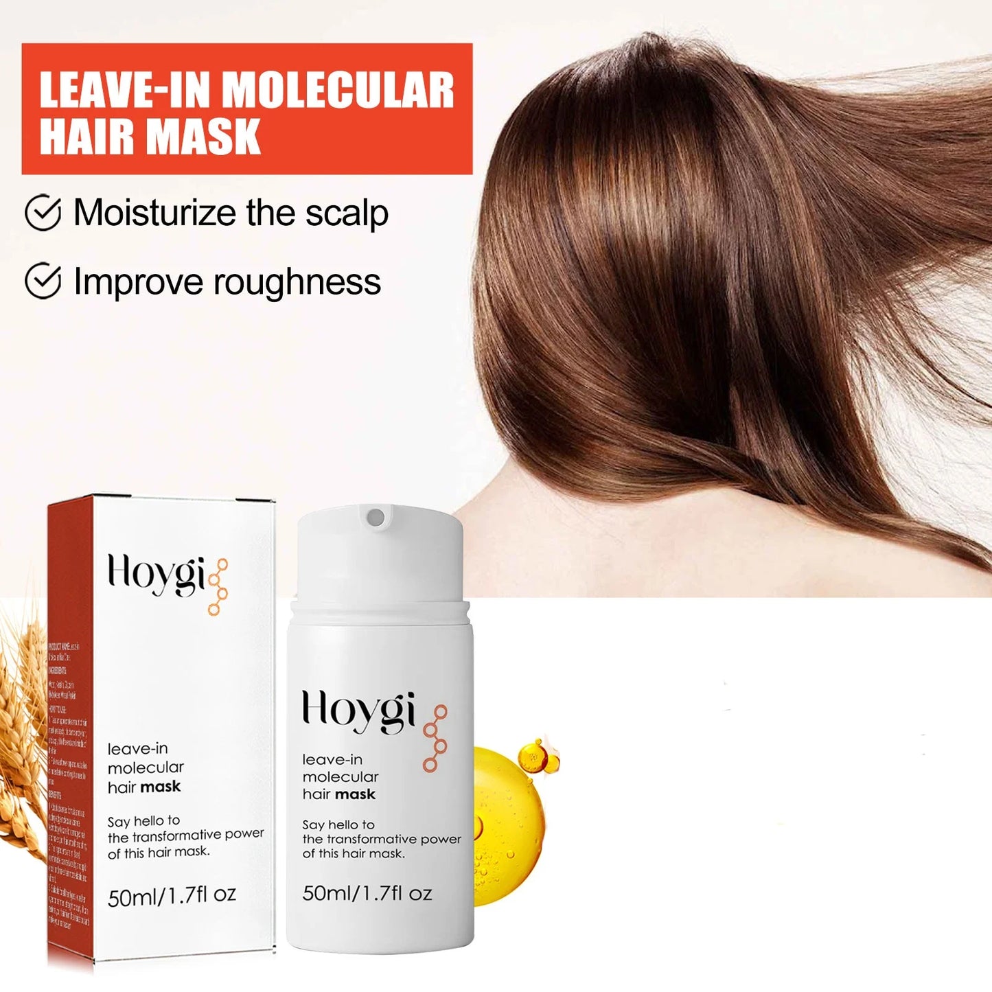 Leave In Molecular Hair Care Magical Hair Treatment Mask Hydrating Organic Nourishing Keratin Repair Mask for Damaged Hair