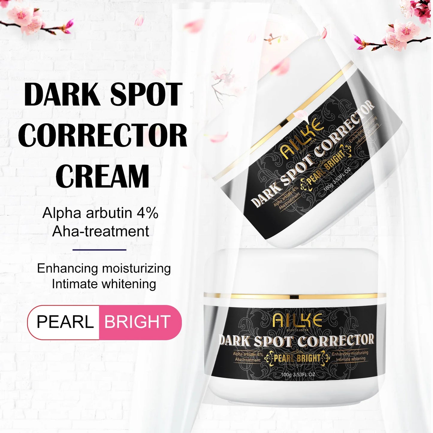 AILKE Dark Spot Corrector Cream for Face Body and Armpit with Organic Arbutin Intimate Whitening and Even Skin Tone Skincare