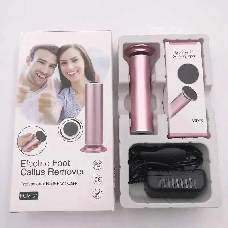 Electronic Foot File Pedicure Sander Electric Callus Remover with 60 Replacement Sandpaper Discs