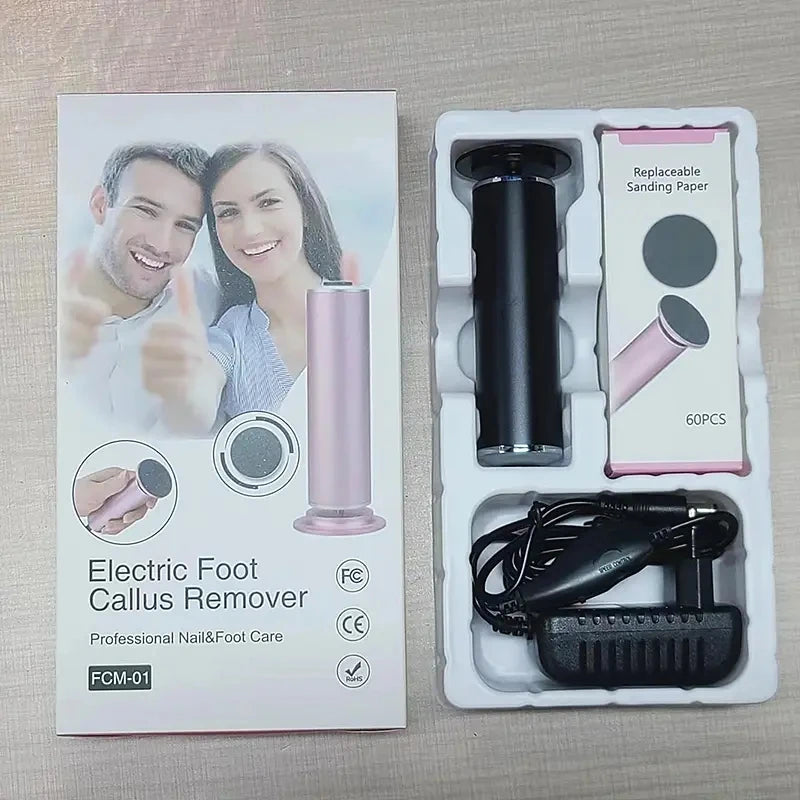 Electronic Foot File Pedicure Sander Electric Callus Remover with 60 Replacement Sandpaper Discs