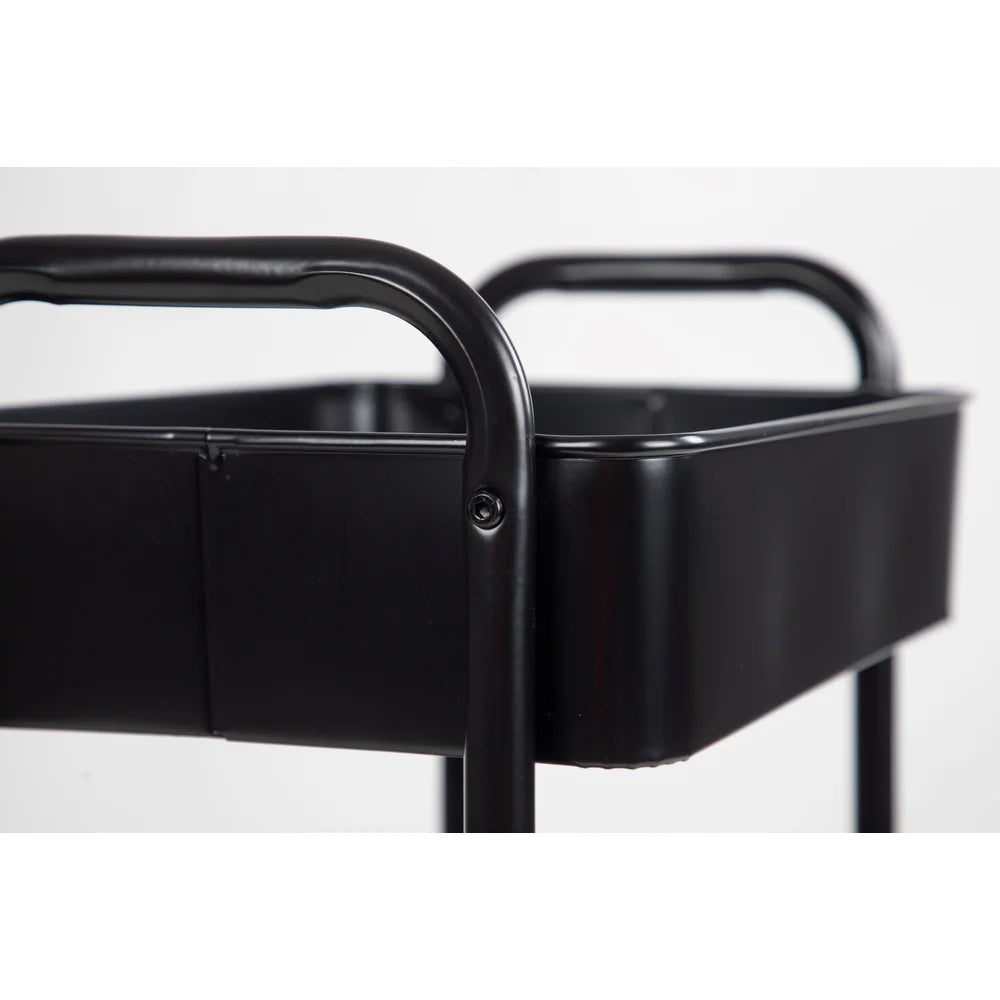 Versatile 3 Tier Metal Utility Cart With Locking Wheels
