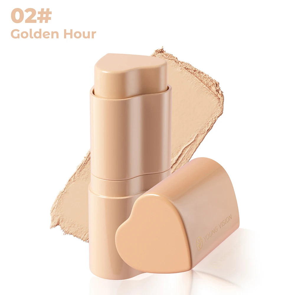 6 Color Heart Shaped Blush Stick Smooth Texture Long Lasting Blendable Natural Finish