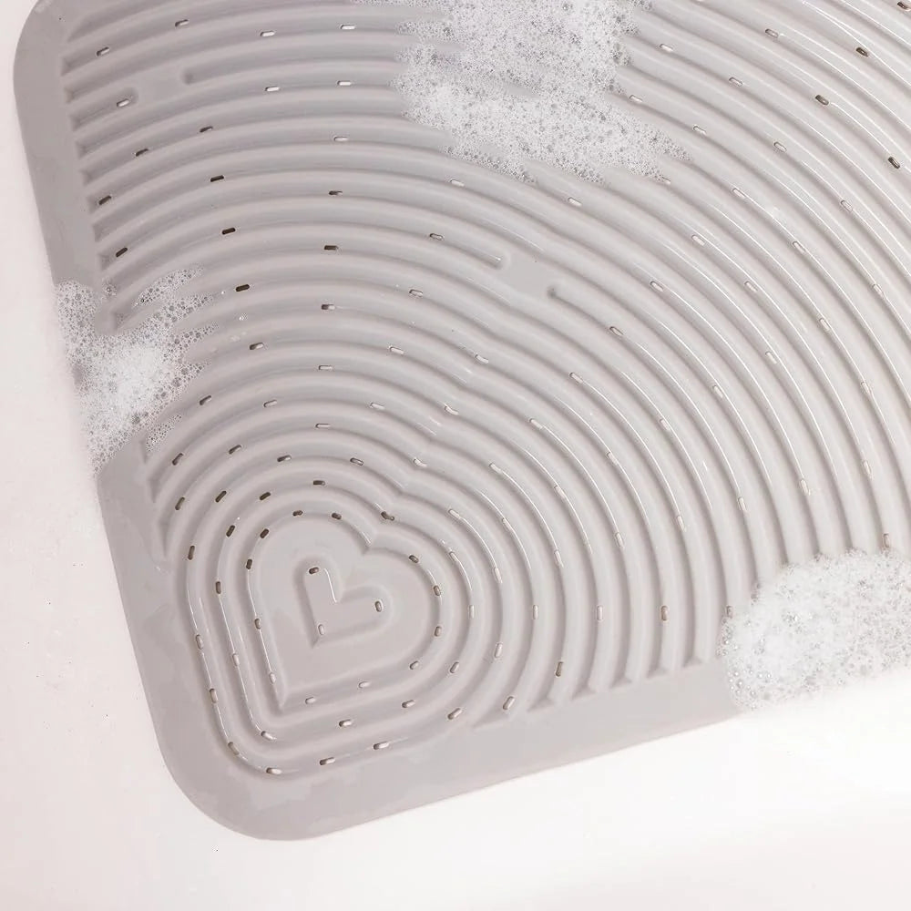 Non Slip Baby Bath Mat Cushioned Shower Mat with Suction Cups Drain Holes Toddler Essential Soft Spot Tub Safety