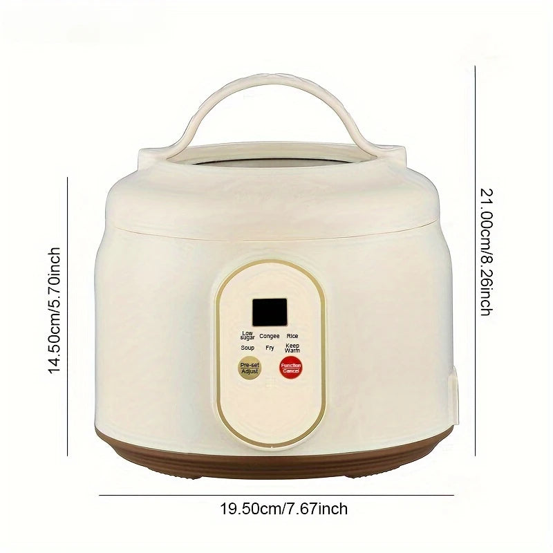 1.8L Electric Rice Cooker Portable Multi Cooker Household Rice Pot Non Stick Smart Low Sugar Cooking Machine for Kitchen and Home