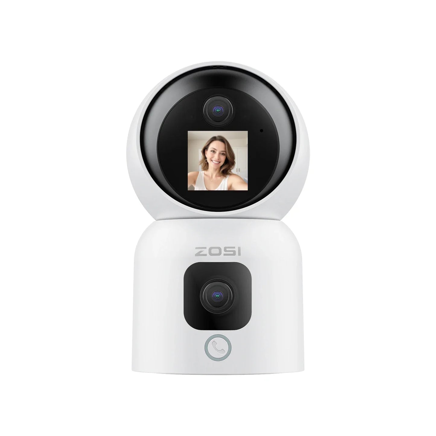 ZOSI 6MP HD Dual Lens Baby Monitor With Screen Indoor Security WiFi Camera Video Calling Auto Tracking Wireless IP Surveillance