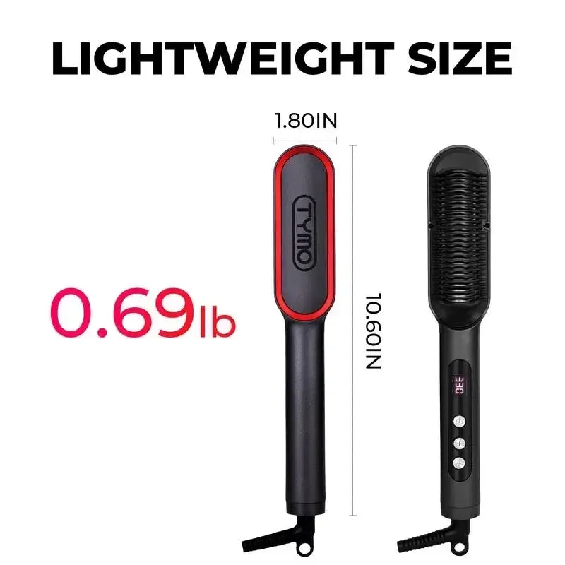 TYMO Ring Plus Hair Straightener Comb with Brush and Comfort Features Negative Ionic Hair Waver Salon Grade