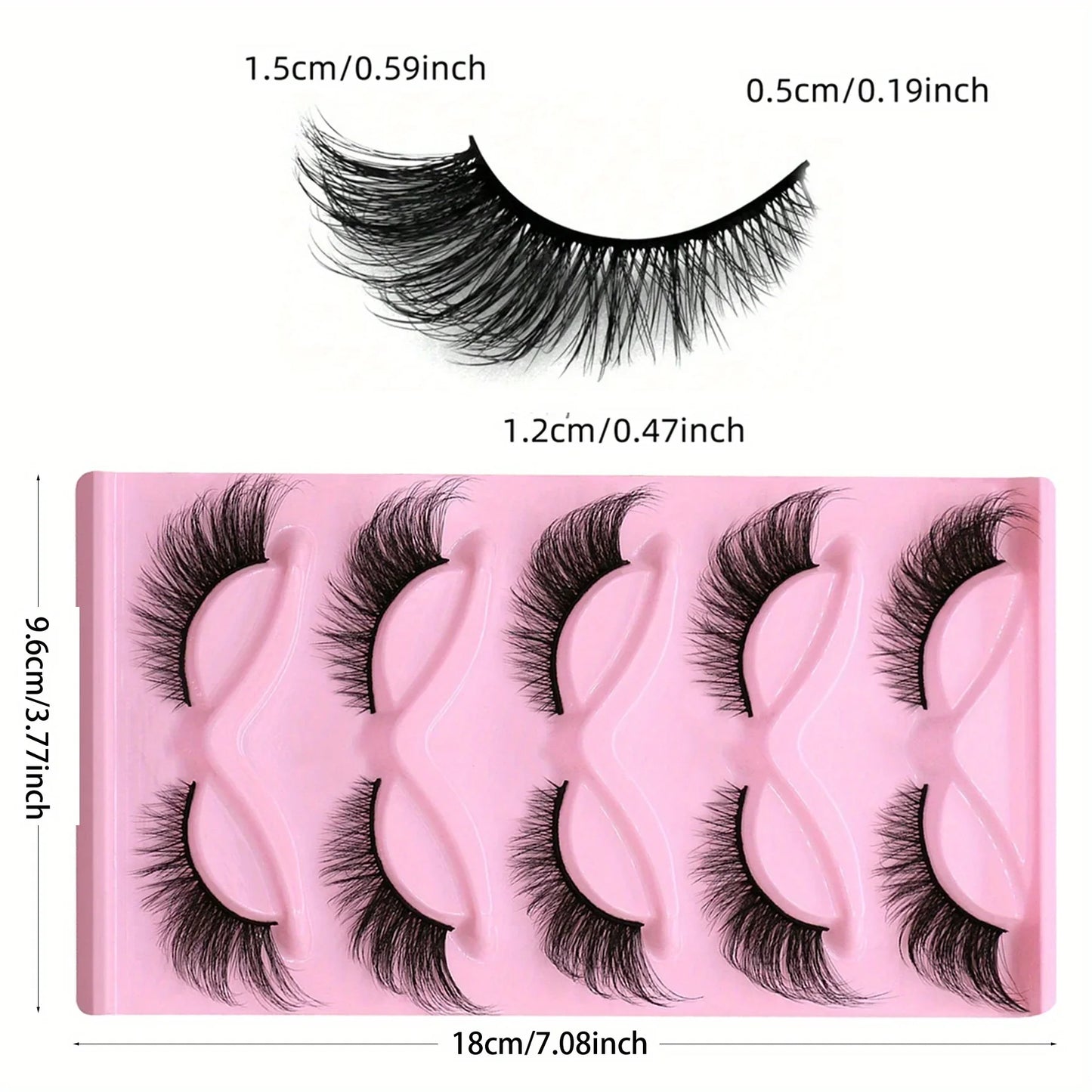 15 Pairs 3 Pack Cat Eye Lashes Long Wispy Strip Thick False Eyelashes