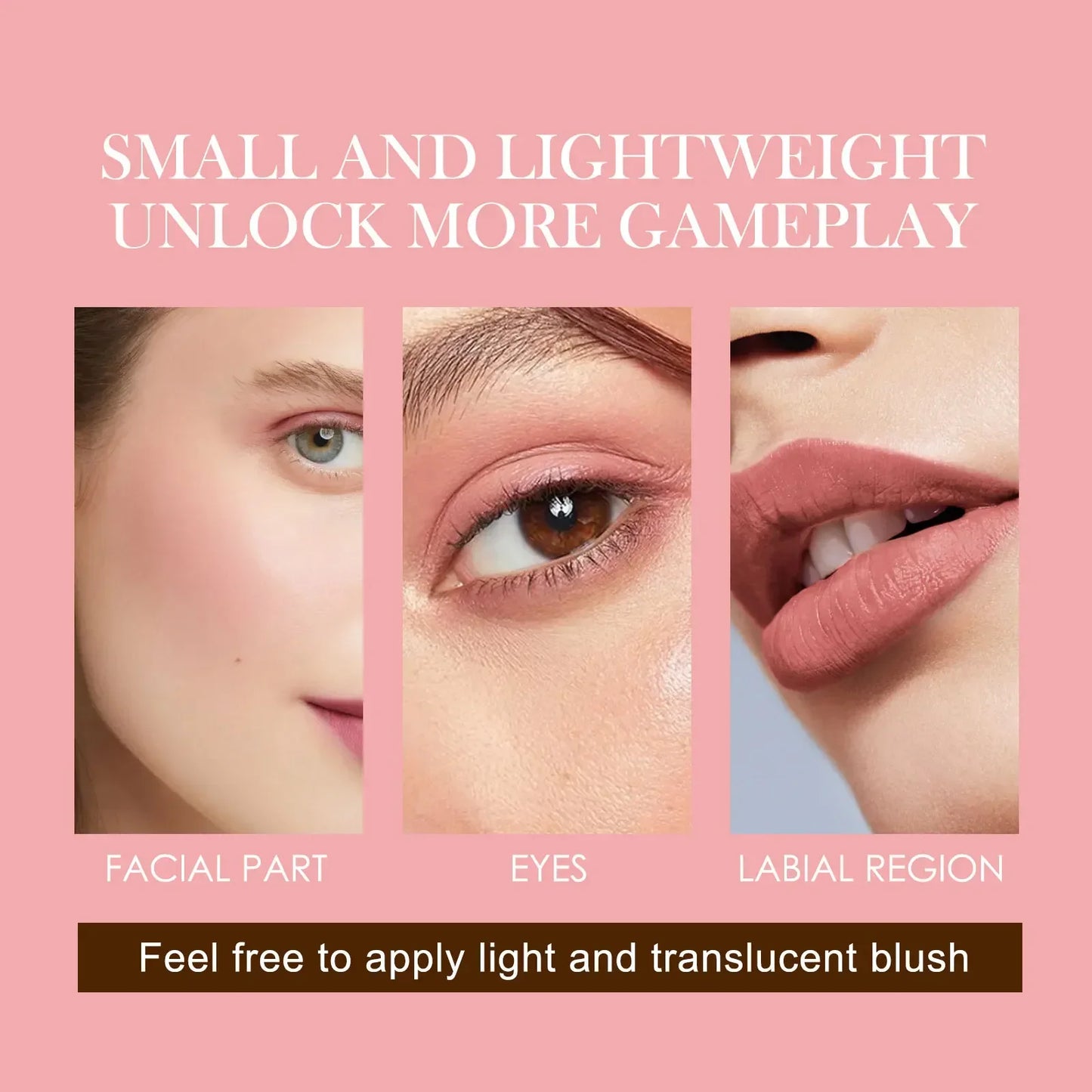 5PCS Pink Red 3in1 Tinted Blush Stick Makeup for Eyes Cheeks and Lips Monochromatic Multi Blush Stick Face Rouge Blusher