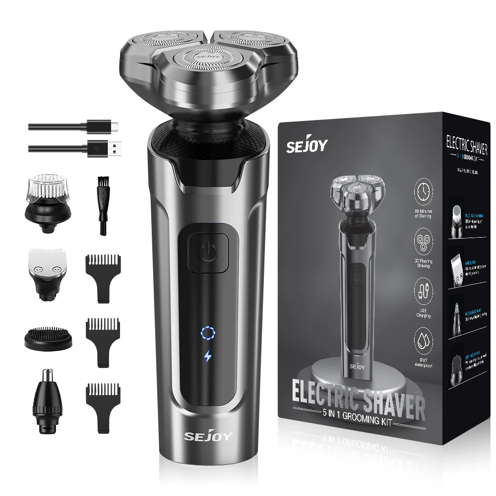 Sejoy Mens Rechargeable Beard Trimmer And Hair Clippers