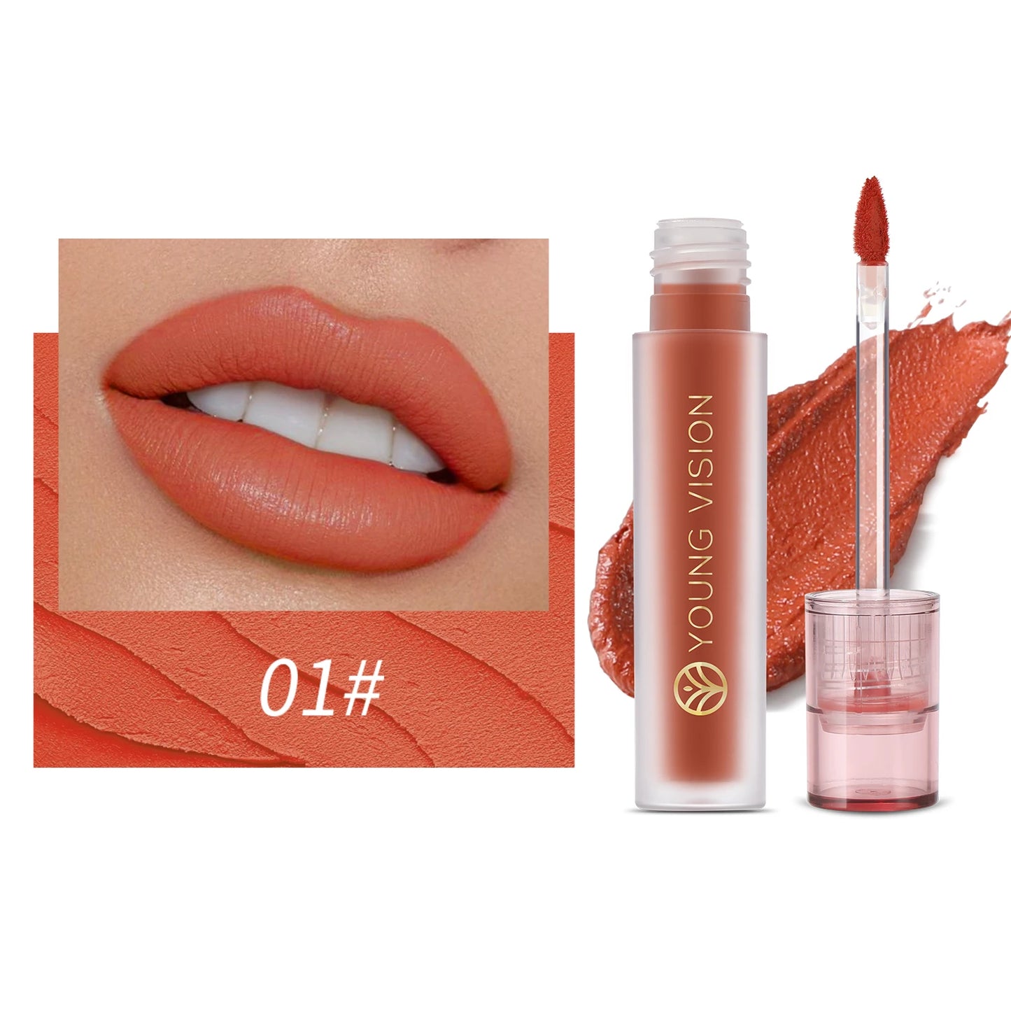Young Vision 6 Color Matte Velvet Lip Paste Non Sticky Long Lasting Liquid Lipstick