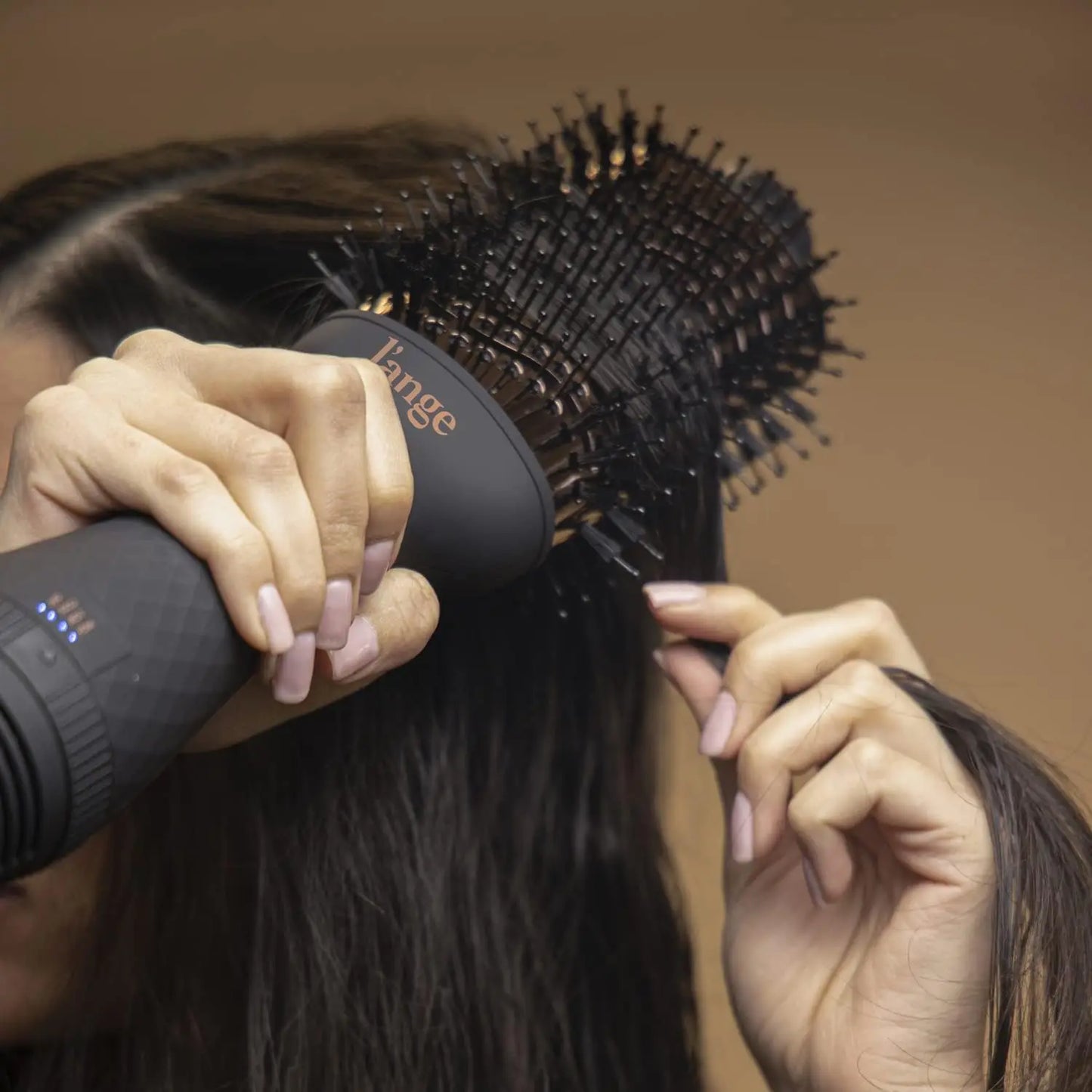 2 In 1 Titanium Blow Dryer Brush Hot Air Brush with Oval Barrel Hair Styler for Smooth Frizz Free Results for All Hair Types