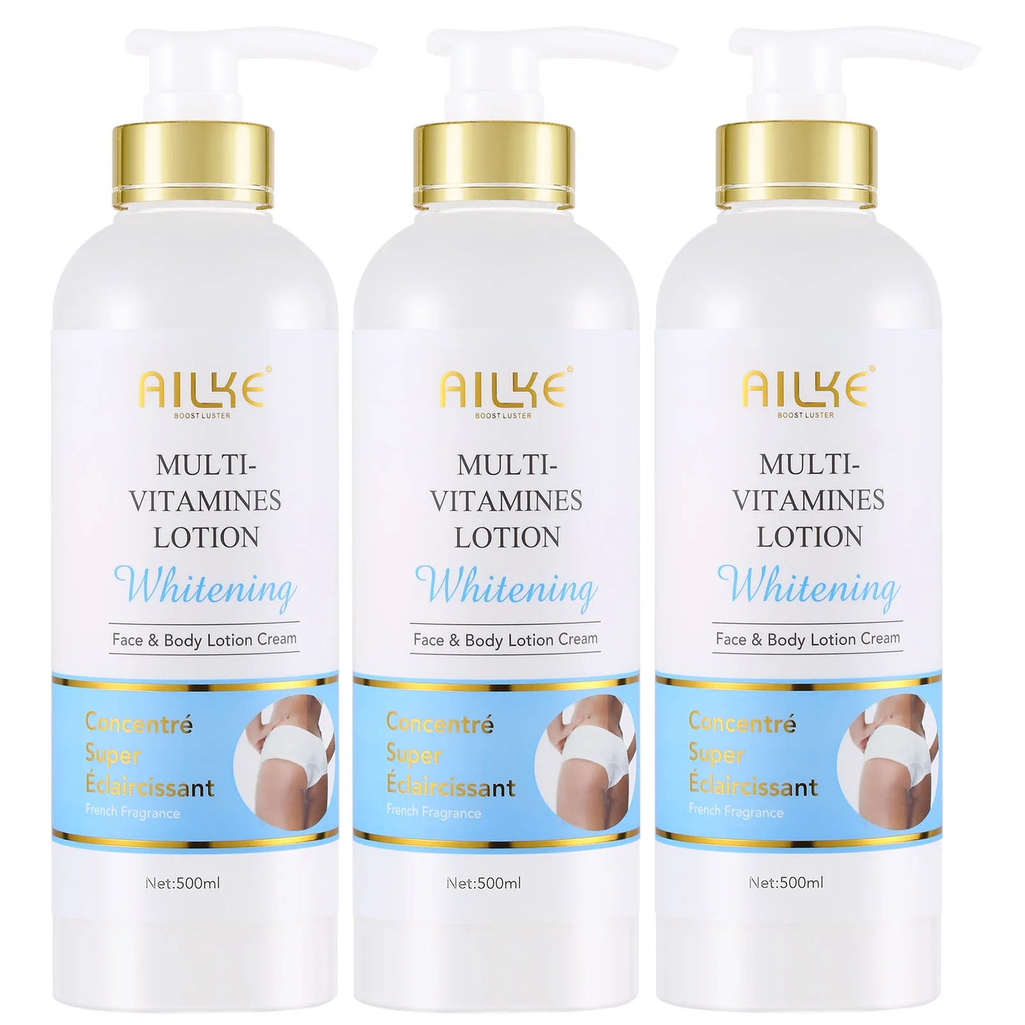 AILKE Multi Vitamin Whitening Body Lotion With Vitamins A E B3 B5 For Radiant Even Skin Tone Moisturizer Cream