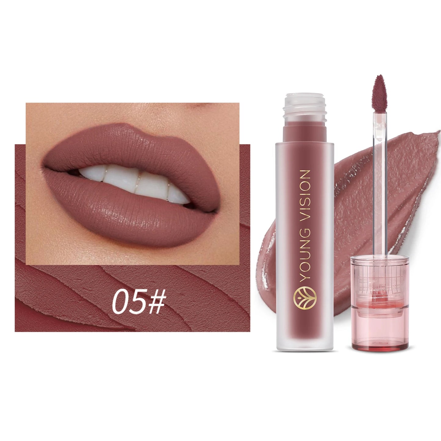 Young Vision 6 Color Matte Velvet Lip Paste Non Sticky Long Lasting Liquid Lipstick