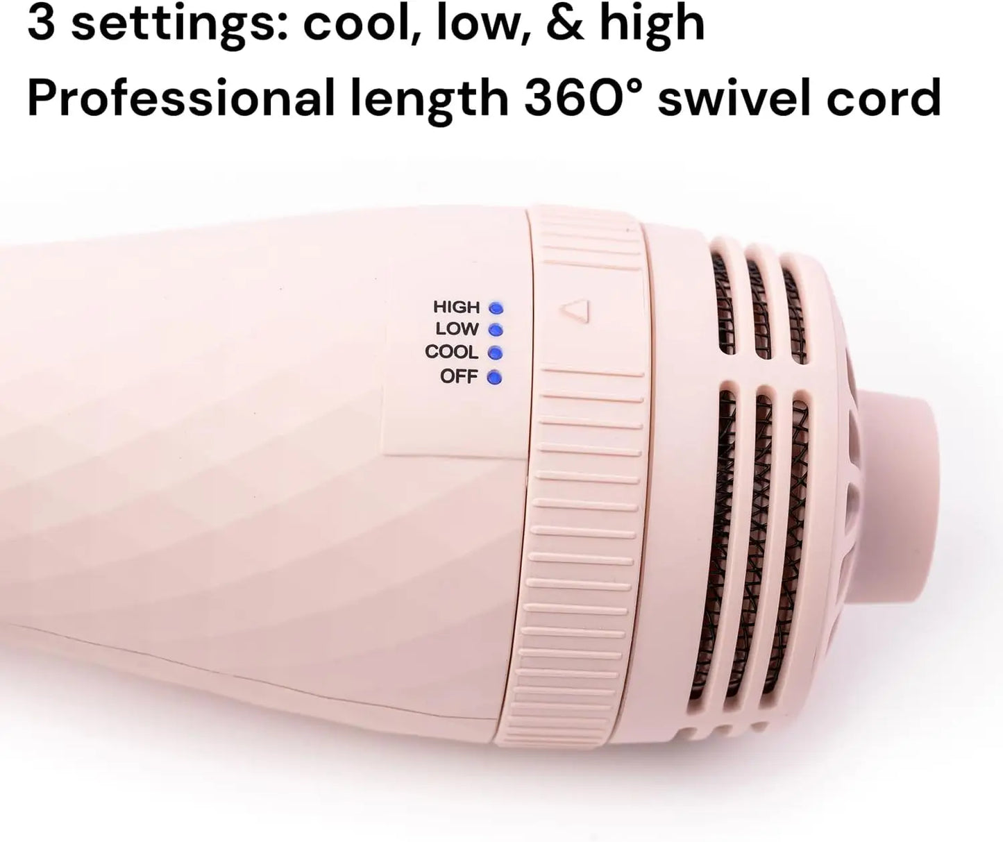 2 In 1 Titanium Blow Dryer Brush Hot Air Brush with Oval Barrel Hair Styler for Smooth Frizz Free Results for All Hair Types