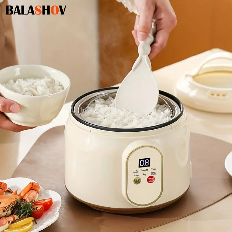 1.8L Electric Rice Cooker Portable Multi Cooker Household Rice Pot Non Stick Smart Low Sugar Cooking Machine for Kitchen and Home