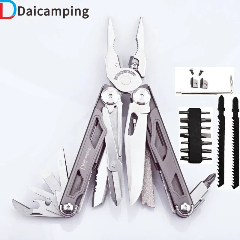 Daicamping DL30 Replaceable Parts Manual Multi Tools Set Folding Blades Cutters Survival Gear Plier Knife
