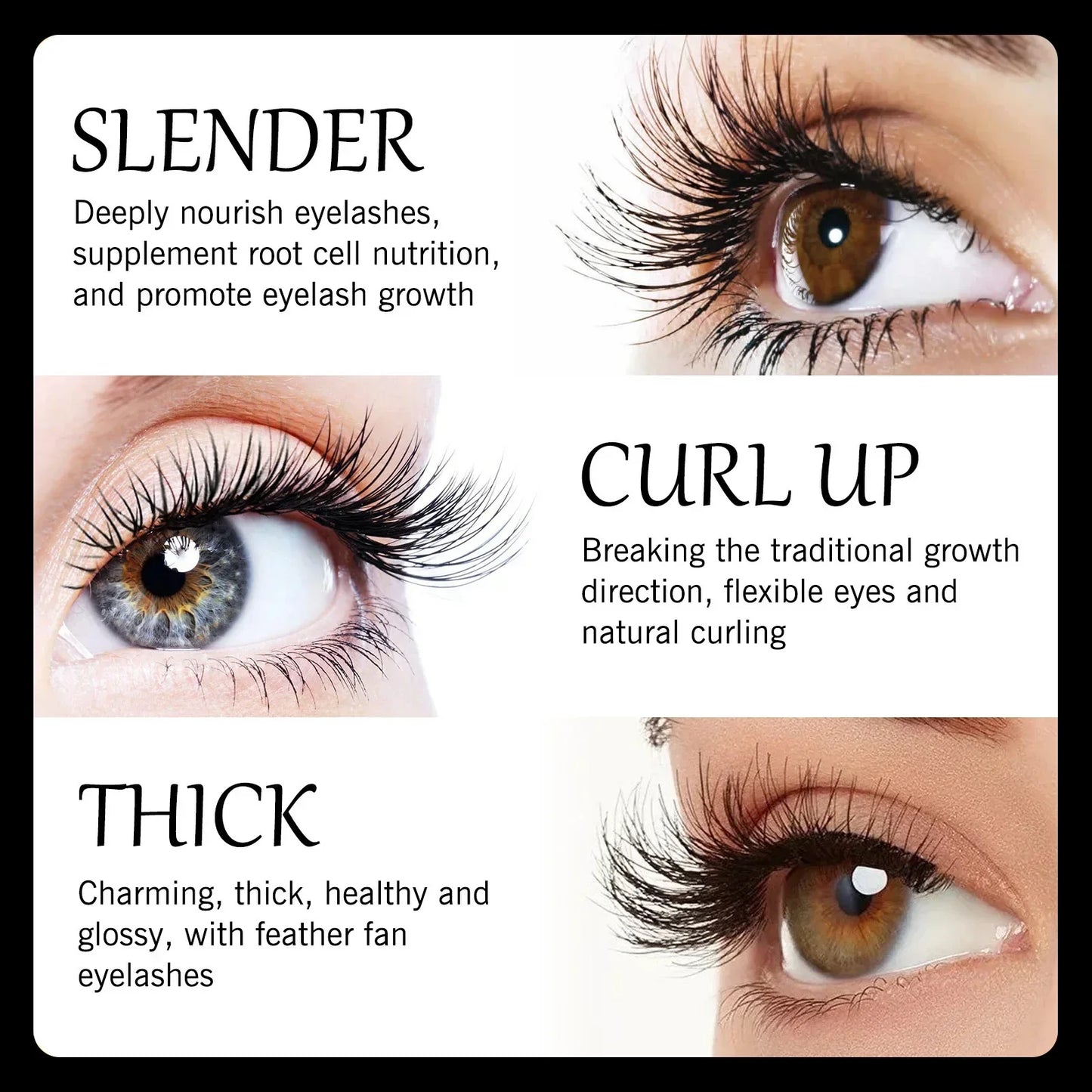 3pcs Set Curling Mascara Eyebrow Growth Thick Slender Eyelash Extension Waterproof Silk Fiber Mascara