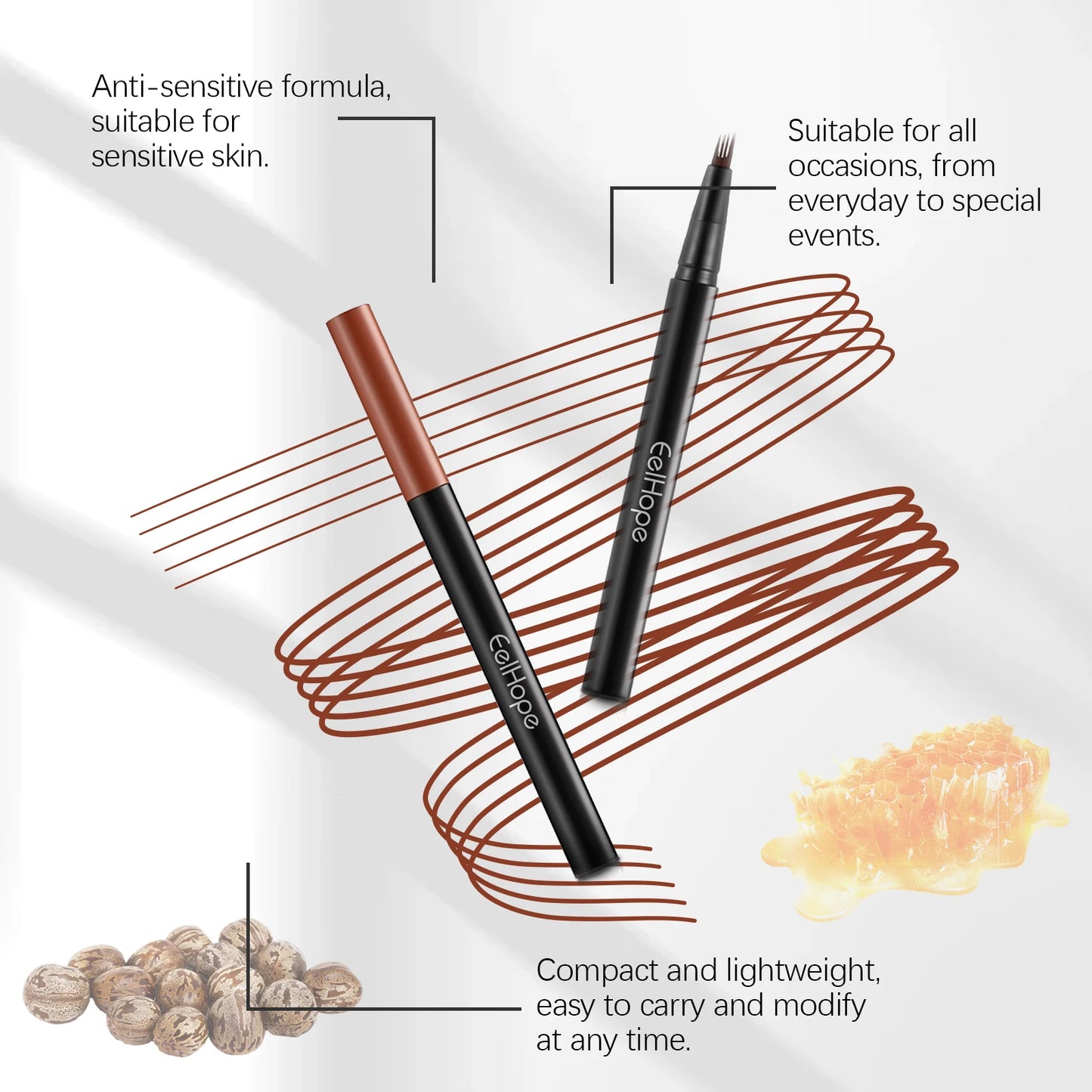 2 Color Four Claw Eyebrow Pencil Natural Shaping Easy To Use Non Smudging Long Lasting Eyebrow Enhancer Combo