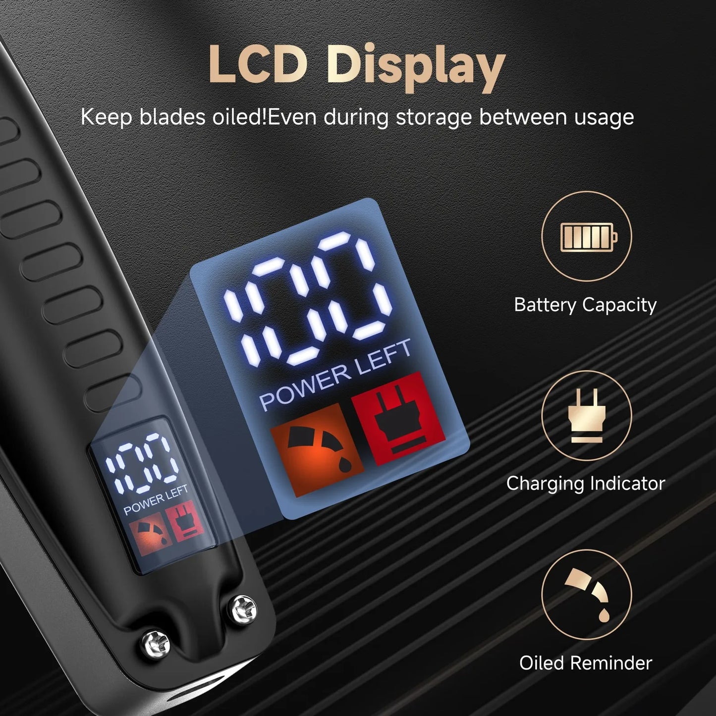 Sejoy Hair Clippers for Men and Kids Cordless Professional Hair Cutting Kit with LED Display