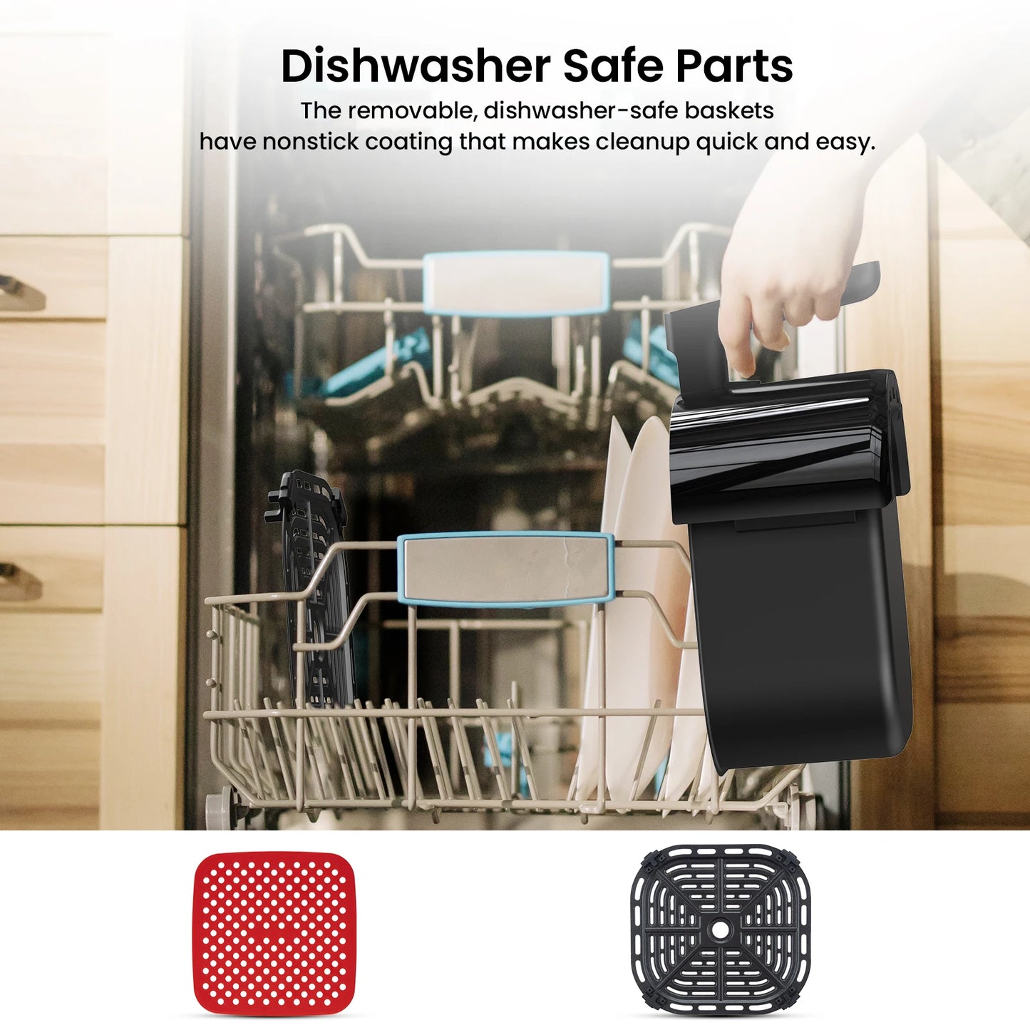 5 Quart Digital Display Air Fryer Toaster Oven Combo with 8 Cooking Presets and Dishwasher Safe Basket