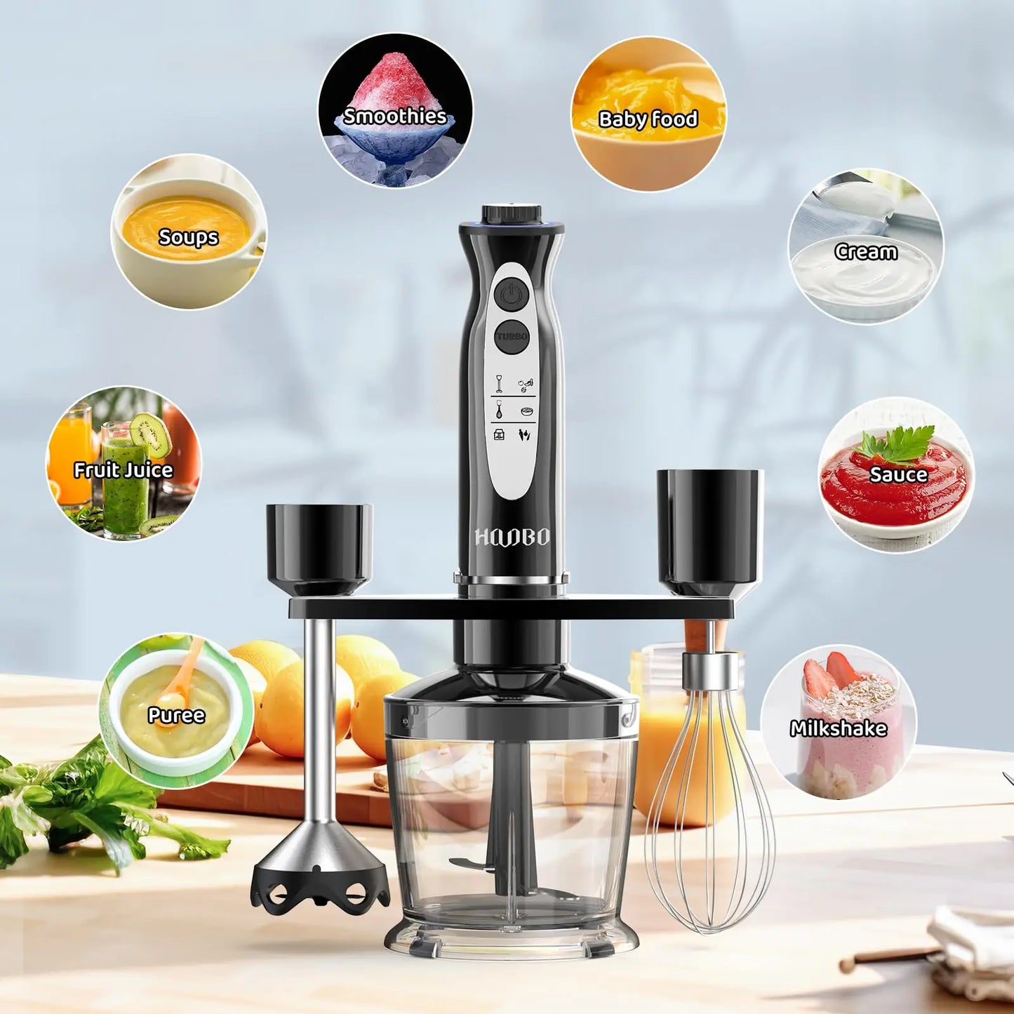 1000 Watt Powerful Handheld Immersion Blender for Smoothies Sauces Baby Food and Soups