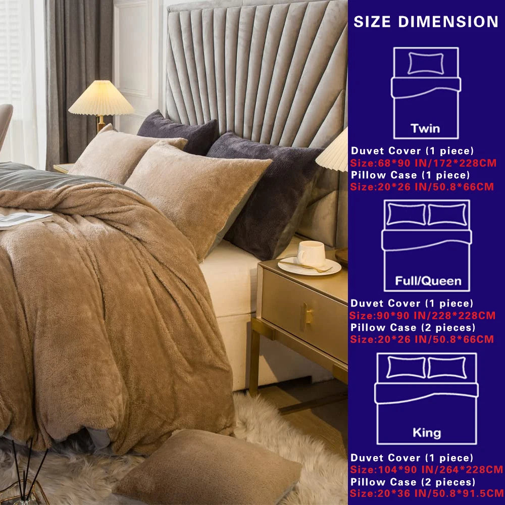 Two Three Piece Velvet Duvet Cover Set Ultra Soft Bedding