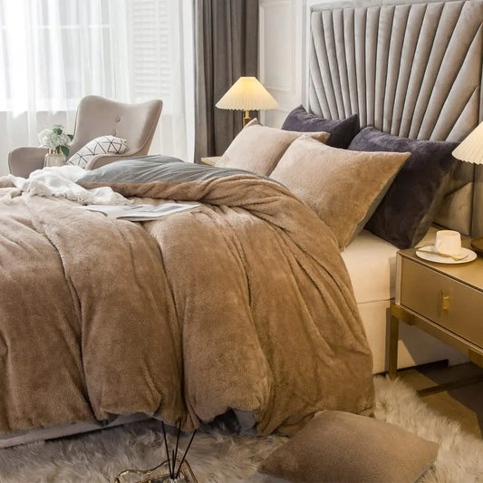 Two Three Piece Velvet Duvet Cover Set Ultra Soft Bedding