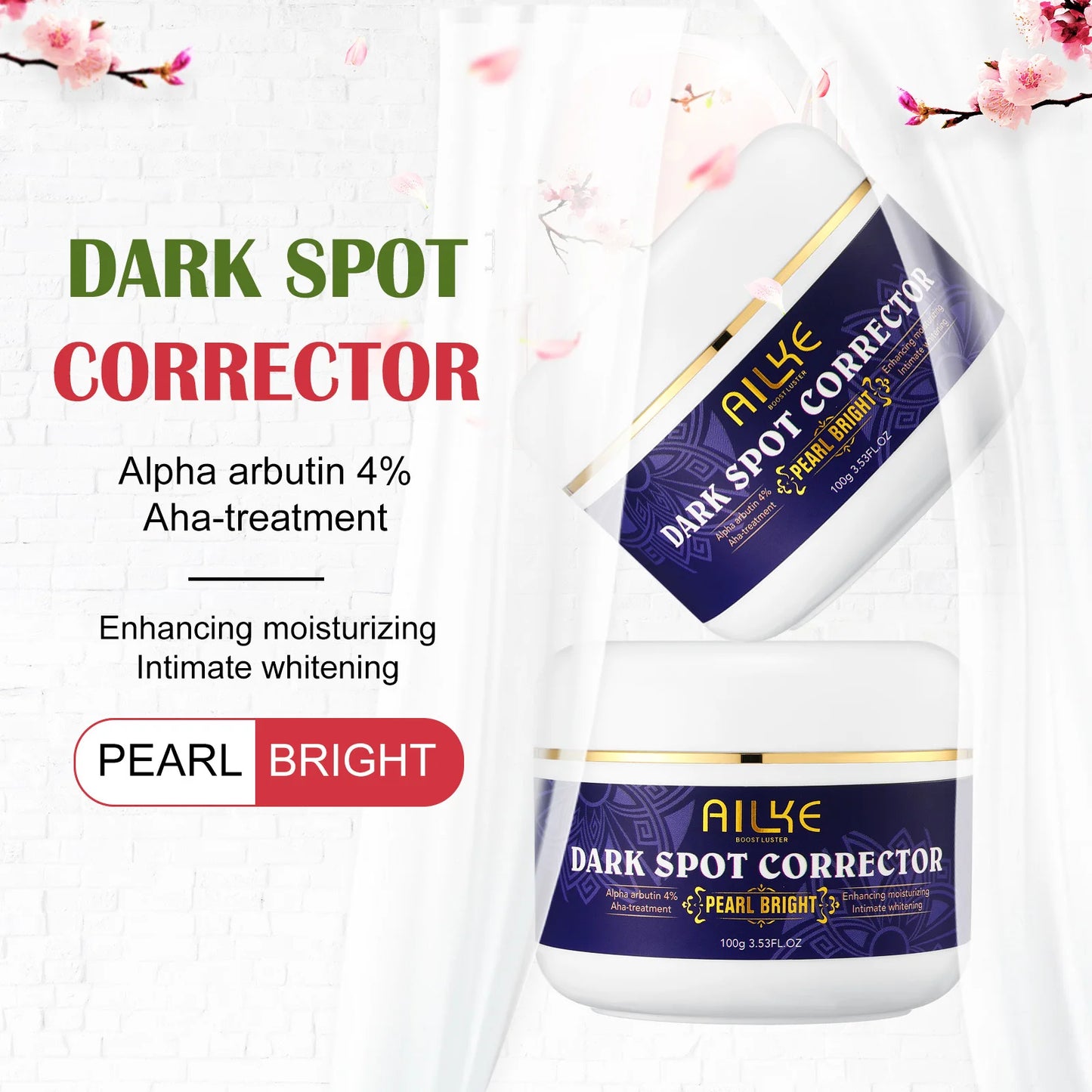 AILKE Double Glutathione Dark Spots Remover Face Cream for Armpit Elbows Legs White Spots Age Spots Sun Spots and Freckles