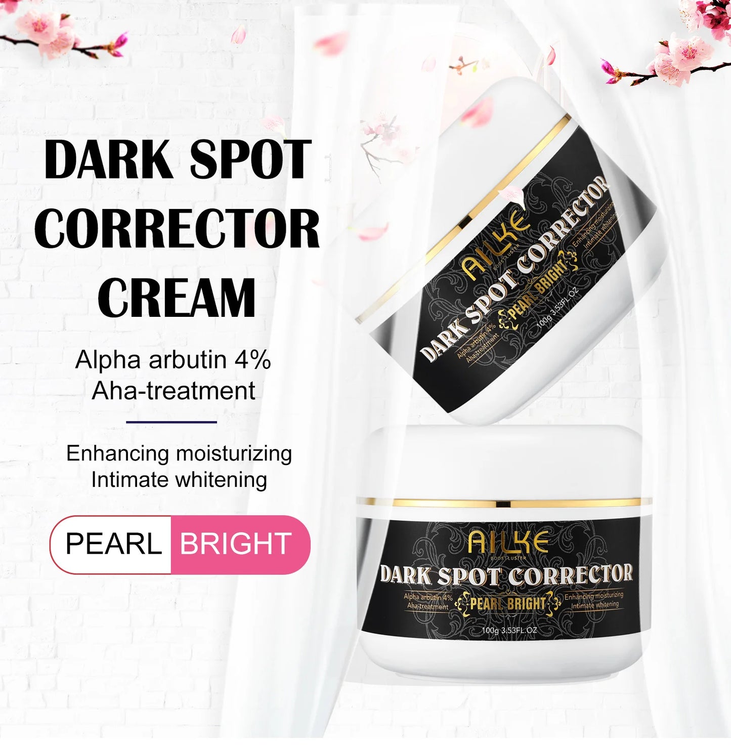 AILKE Dark Spot Corrector Cream for Face Body and Armpit with Organic Arbutin Intimate Whitening and Even Skin Tone Skincare