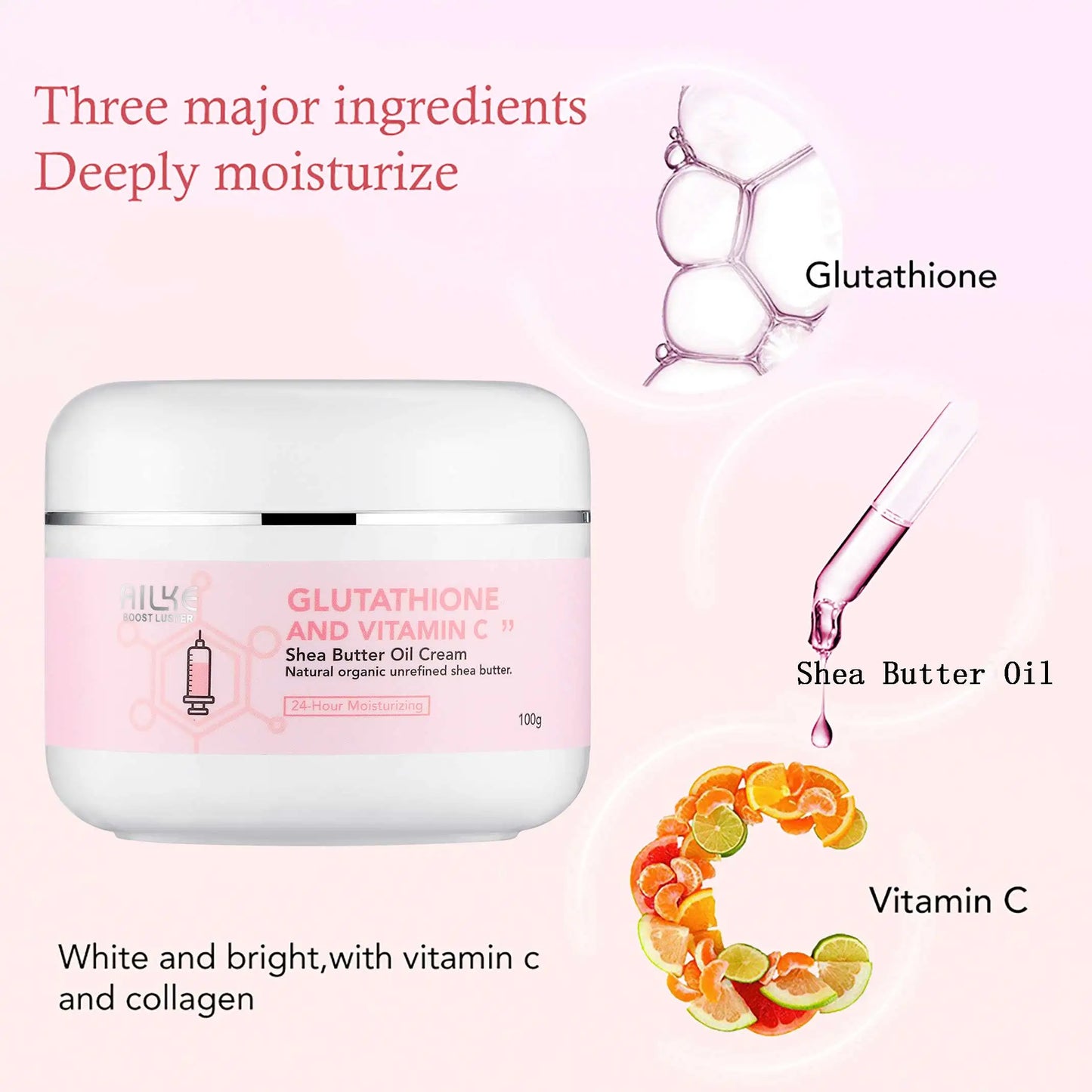 Ailke Whitening And Lightening Cream For Face And Body Intense Hydrating Repair With Shea Butter Oil