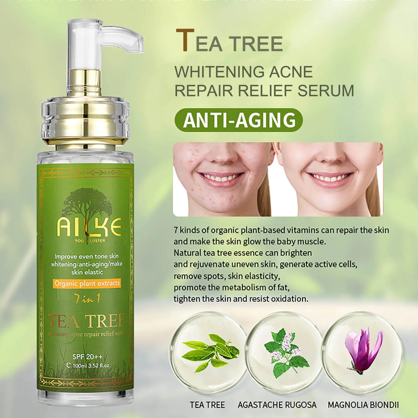 Ailke Face and Body Whitening Serum Hydration Moisturizing Dark Spots Remover Skin Glowing Wrinkle Treatment 100ML
