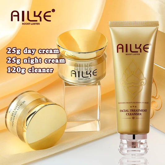 Ailke Whitening Day and Night Face Cream Deeply Cleans Skin Evens Skin Tone Removes Dark Spots Sun Spots and Wrinkles