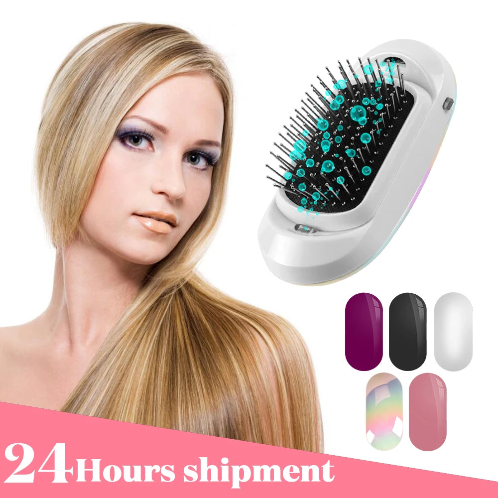 New Version Ionic Hairbrush Portable Negative Ions Unique Massage Anti Static Hair Brush