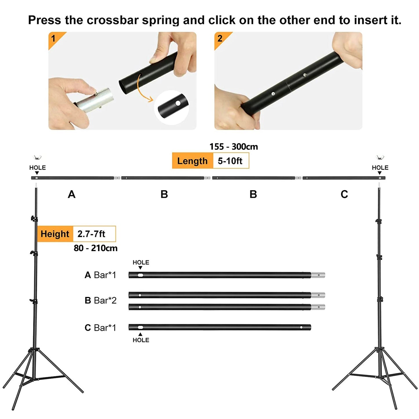 Backdrop Stand Photo Studio Kit Background Support