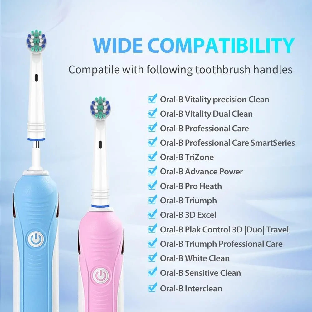 8 Pack Replacement Toothbrush Heads Compatible with Oral B Electric Toothbrush Individually Packaged Hygienic Precision Clean