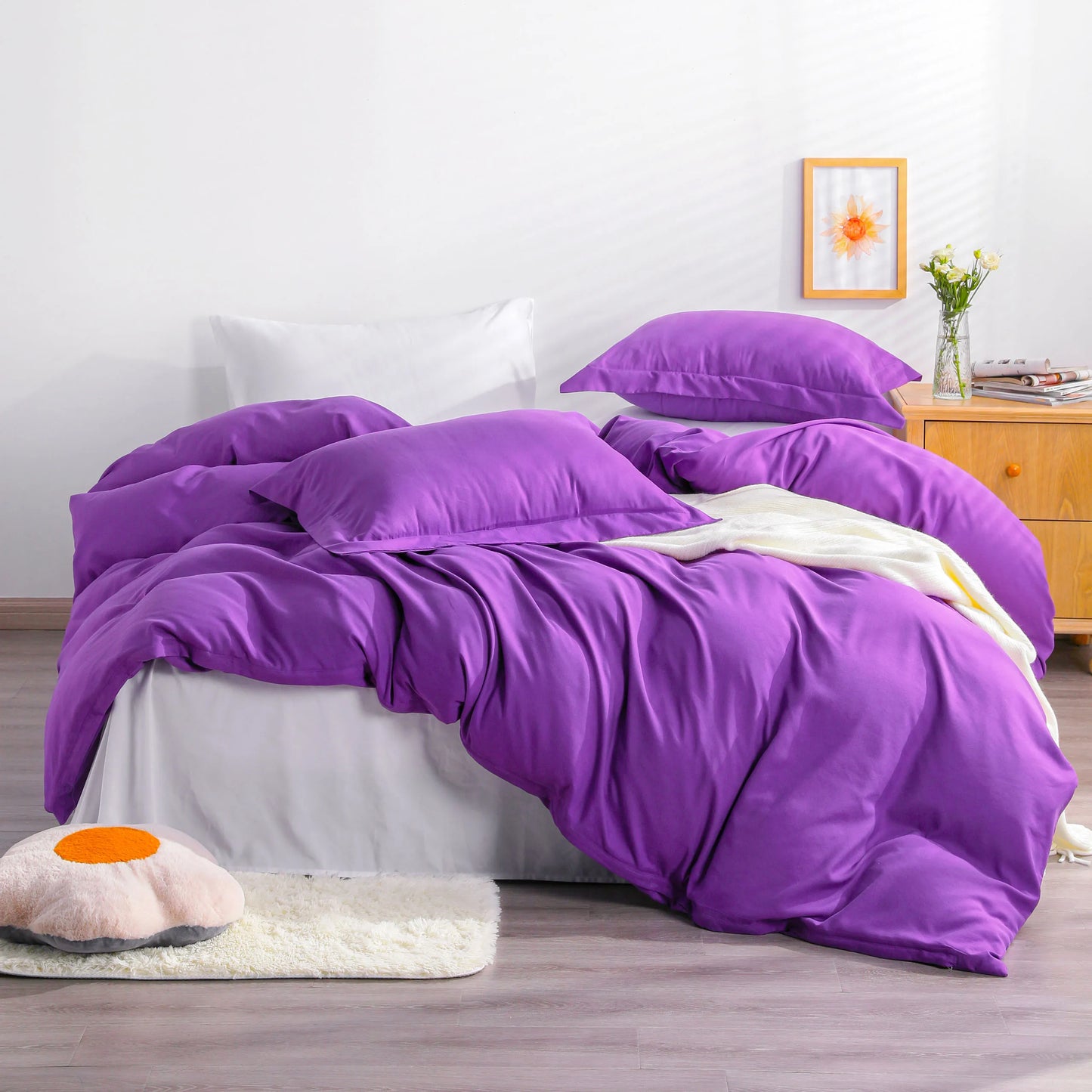 Ntbay 3 Piece Microfiber Duvet Cover Set with Corner Ties