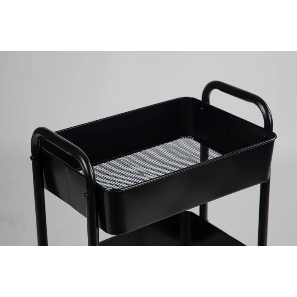 Versatile 3 Tier Metal Utility Cart With Locking Wheels