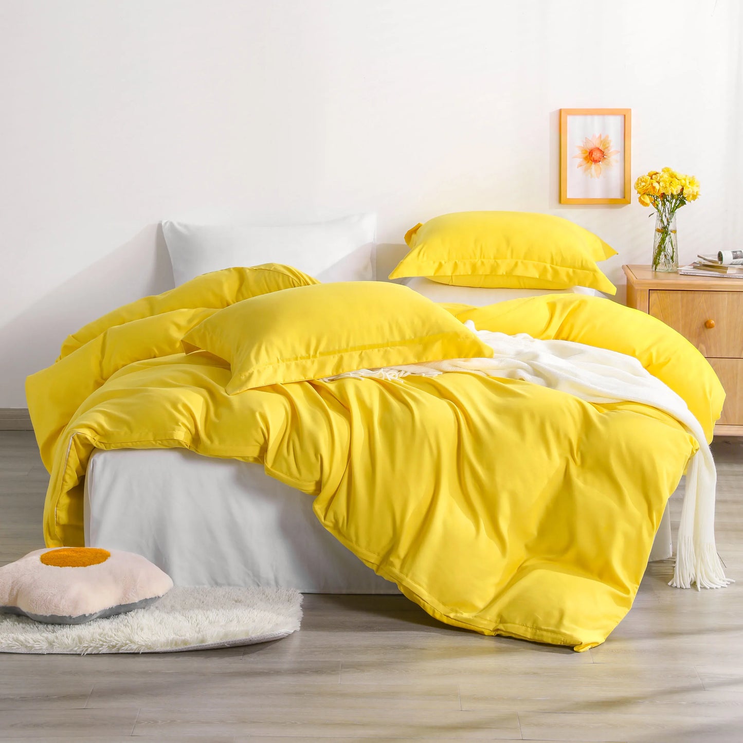 Ntbay 3 Piece Microfiber Duvet Cover Set with Corner Ties