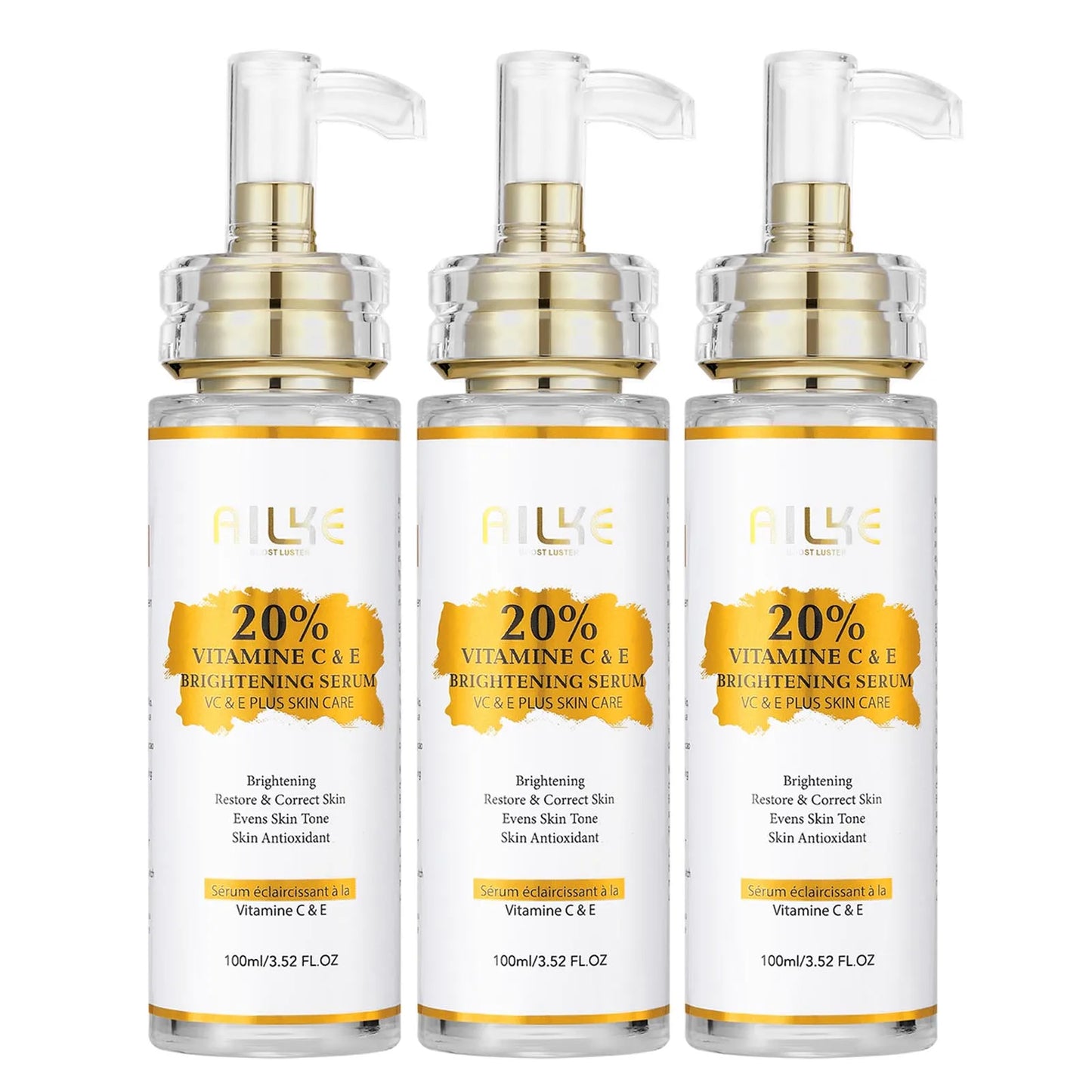 AILKE Vitamin C Skin Care Set Brightening Body Lotion Even Skin Tone Face Cream Whitening Serum Brightening Soap