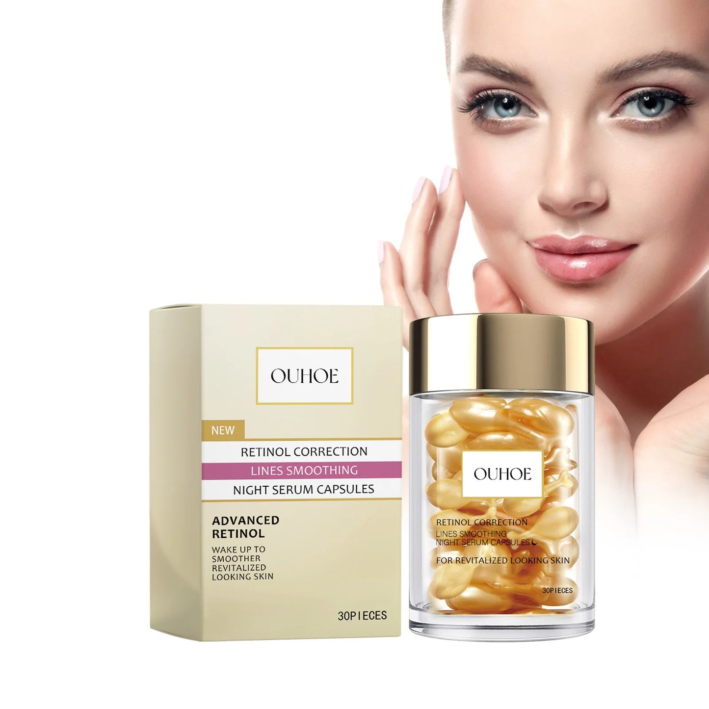 Ouhoe Retinol Serum Facial Reduce Facial Wrinkles Fine Lines Smoothing Hydrating Moisturizer Anti Aging Essence