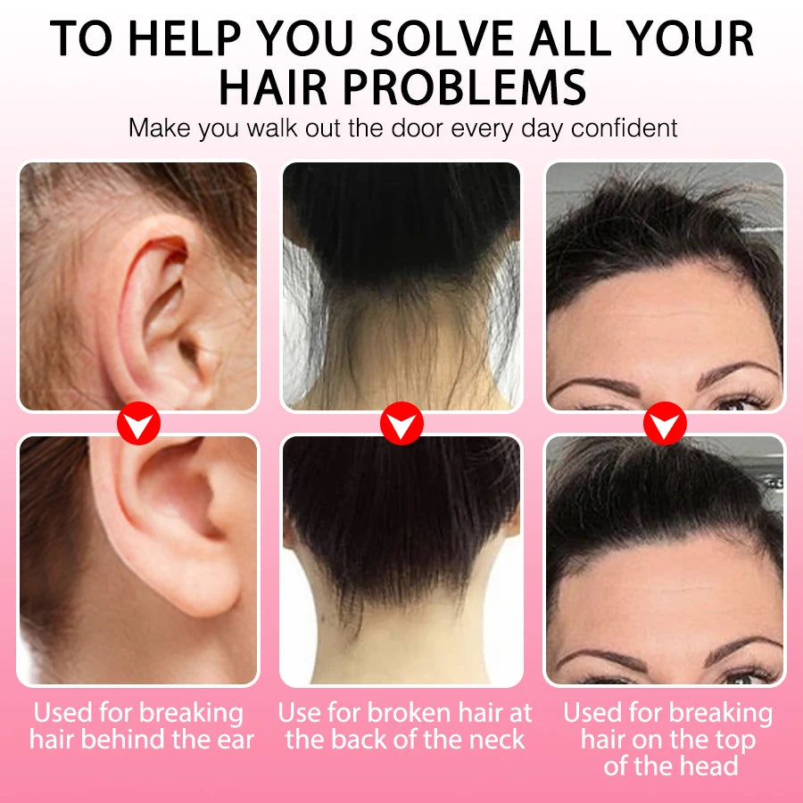 Wax Stick Slick Back Hair Edge Control Non Greasy Hair Finishing Stick Pomade for Flyaways with Smoothing Bristle Brush