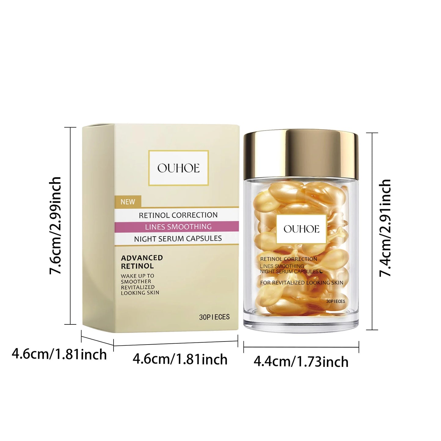 Ouhoe Retinol Serum Facial Reduce Facial Wrinkles Fine Lines Smoothing Hydrating Moisturizer Anti Aging Essence