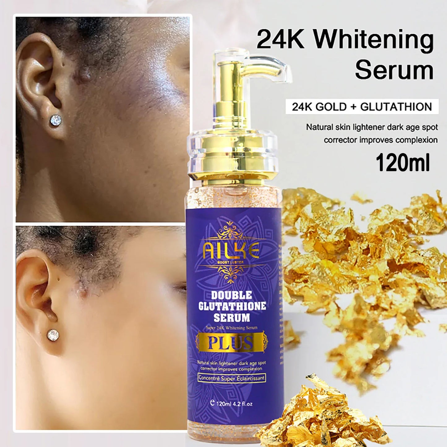 Ailke Anti Black Spots Intensive Serum Brightening Serum for Even and Radiant Complexion Face Care Against Dark Spots 120 ml