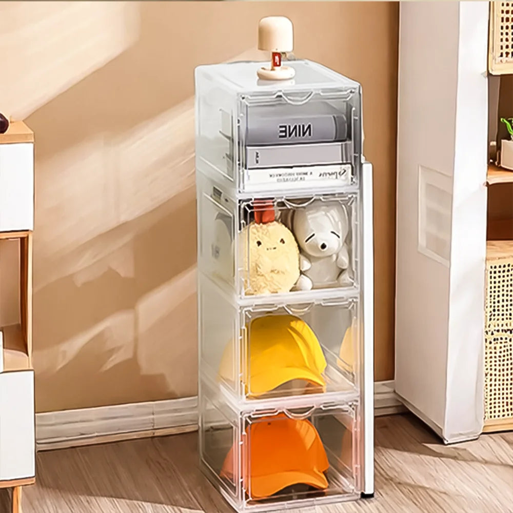 Shoe Storage Box 4 Pack Shoes Organizer Auto Opening White Shoe Shelf Home Furniture Cabinets for Living Room Shoe Rack Cabinet