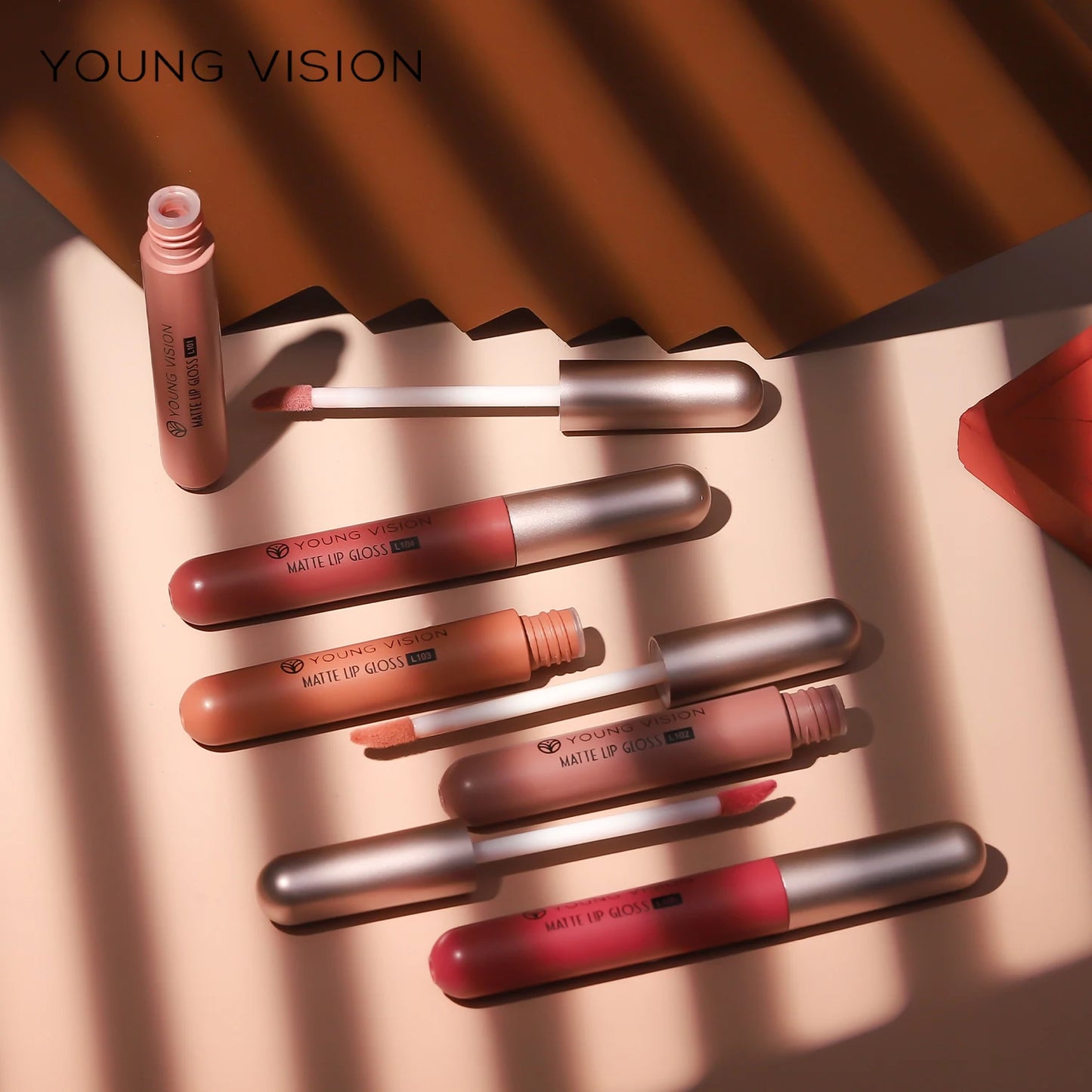 Young Vision 6 Matte Velvet Liquid Lipstick Set Waterproof Nude Color Easy to Apply Lip Gloss Set