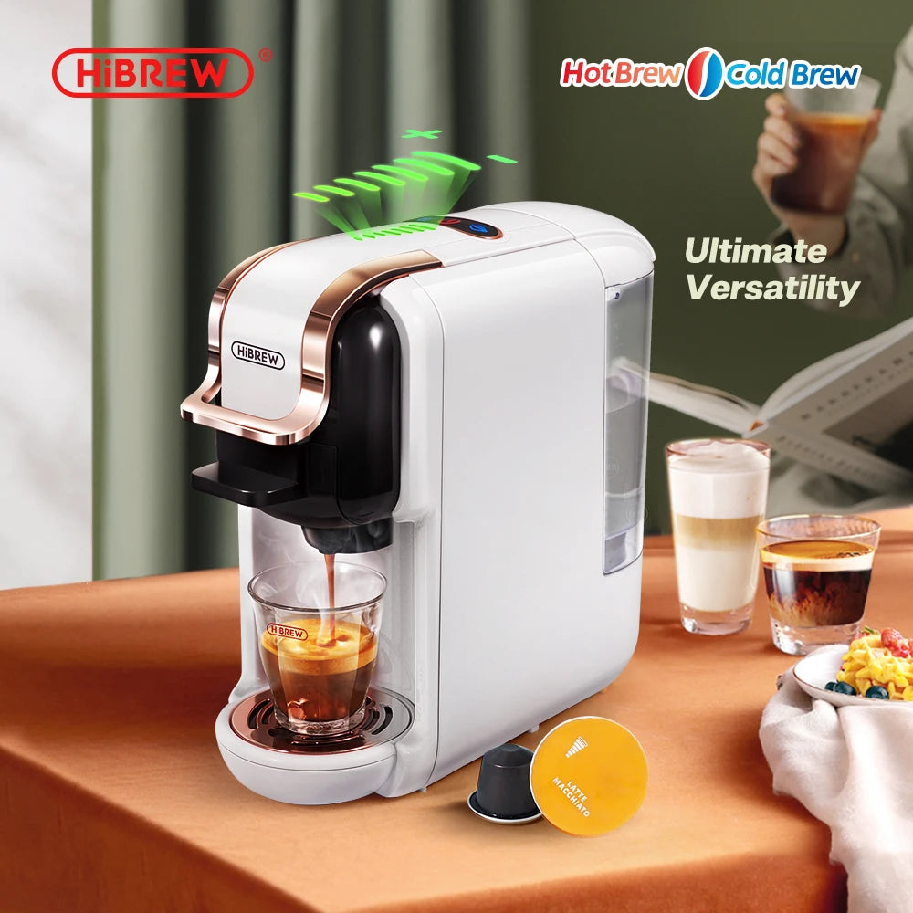 HiBREW Multiple Capsule Coffee Machine Hot Cold Dolce Gusto Milk Nespresso Capsule ESE Pod Ground Coffee Cafeteria 20Bar 5 in 1