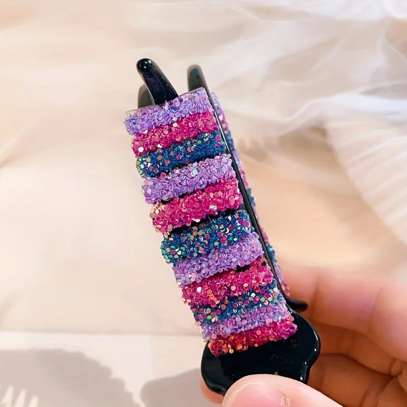 Rainbow Rhinestone Hair Clip for Girls Cute Candy Color Hair Accessory