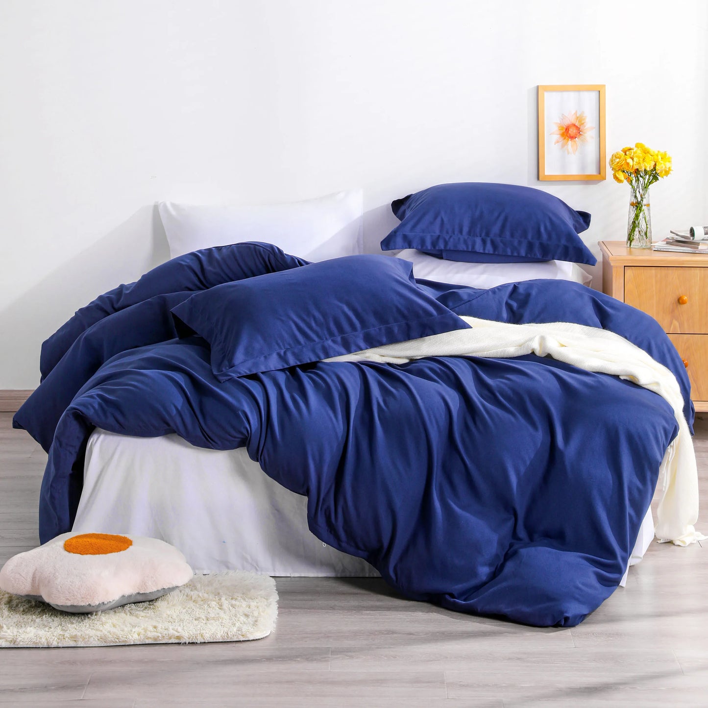 Ntbay 3 Piece Microfiber Duvet Cover Set with Corner Ties