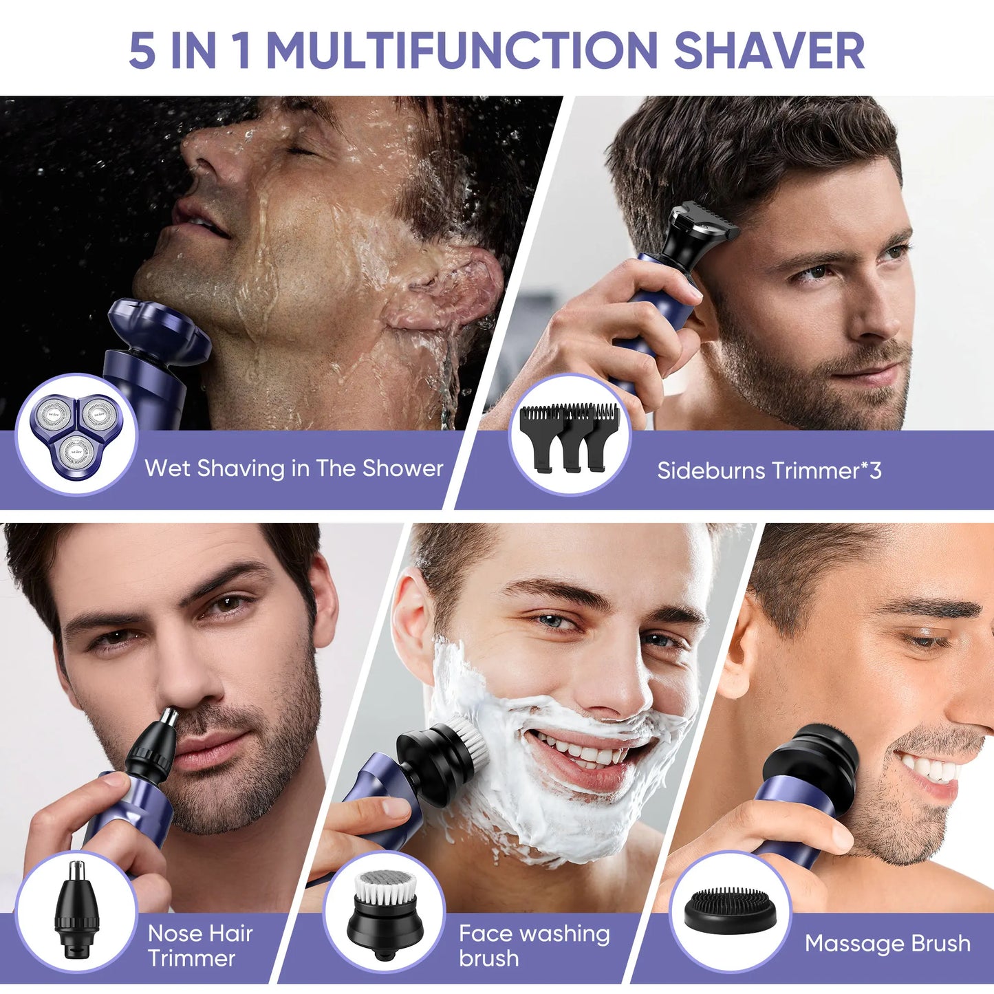 Sejoy Mens Rechargeable Beard Trimmer And Hair Clippers
