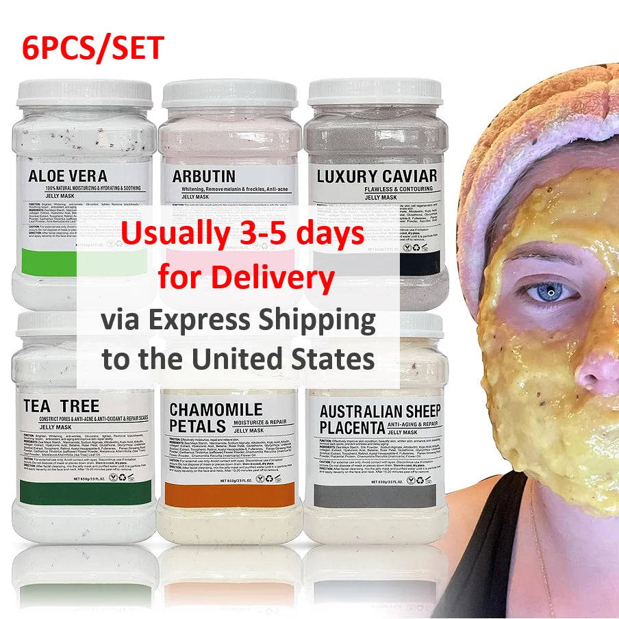 Spa Hydro Jelly Mask Powder with Hyaluronic Acid Rubber Petal Rose Peel Off Modeling Moisturizing Facial Mask for Dry Skin Care 650g